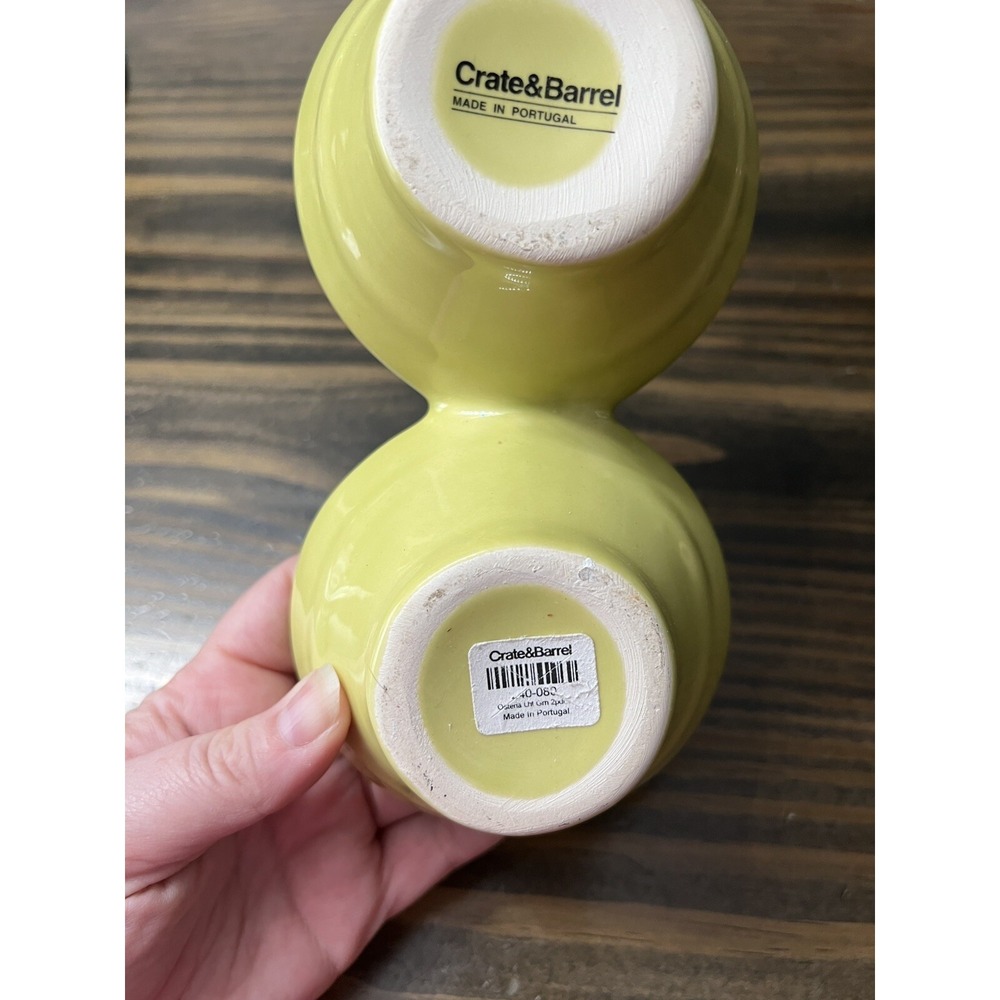 CRATE & BARREL TIAGO LIME GREEN‎ TWO PART HANDLED SERVER - Picture 4 of 4